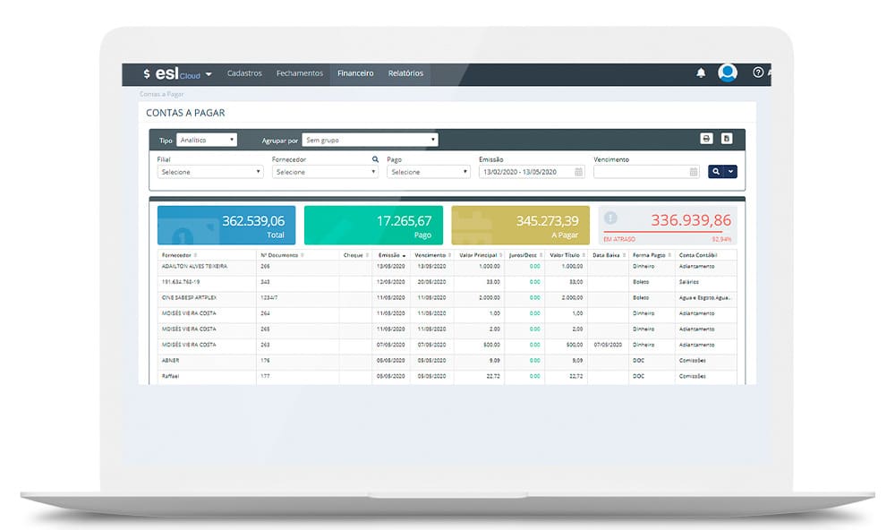 AÉREO - M. FINANCEIRO REL. DE CONTAS A PAGAR 1